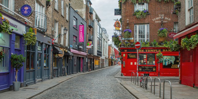 Empty streets in Dublin